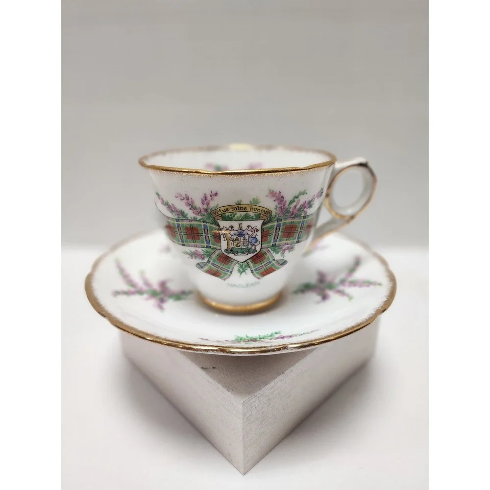 Vintage Royal Stafford Tartan Series teacup and saucer MacLean family Bone China